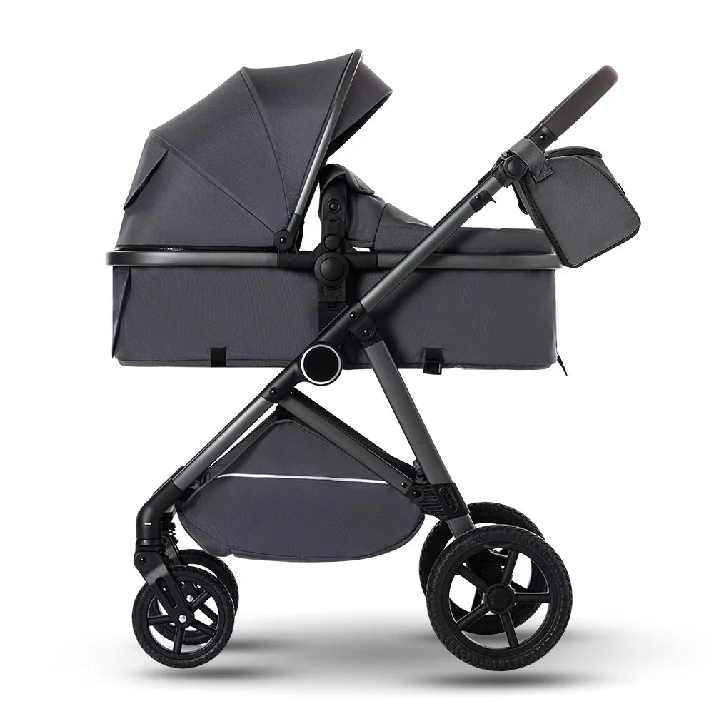 Reversible High-View Stroller ,Lightweight Foldable, Reclining Seat, Baby Stroller for 0-3 Years