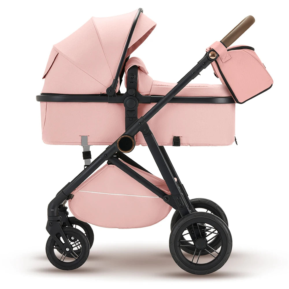 Reversible High-View Stroller ,Lightweight Foldable, Reclining Seat, Baby Stroller for 0-3 Years