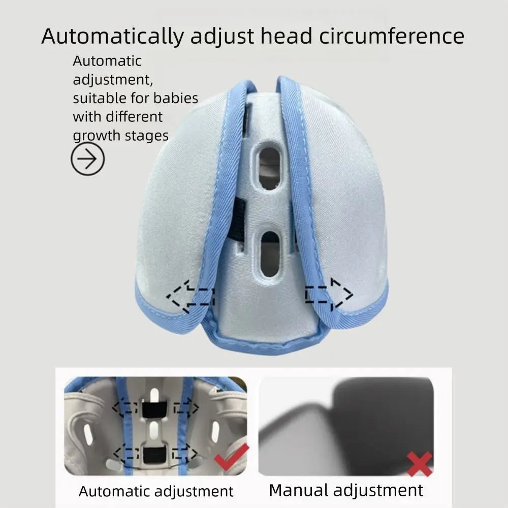 No Bumps Baby Safety Helmet 360-Degree Protection Adjustable Infant Head Protector Shock Absorbing Breathable Newborn Bumper Cap