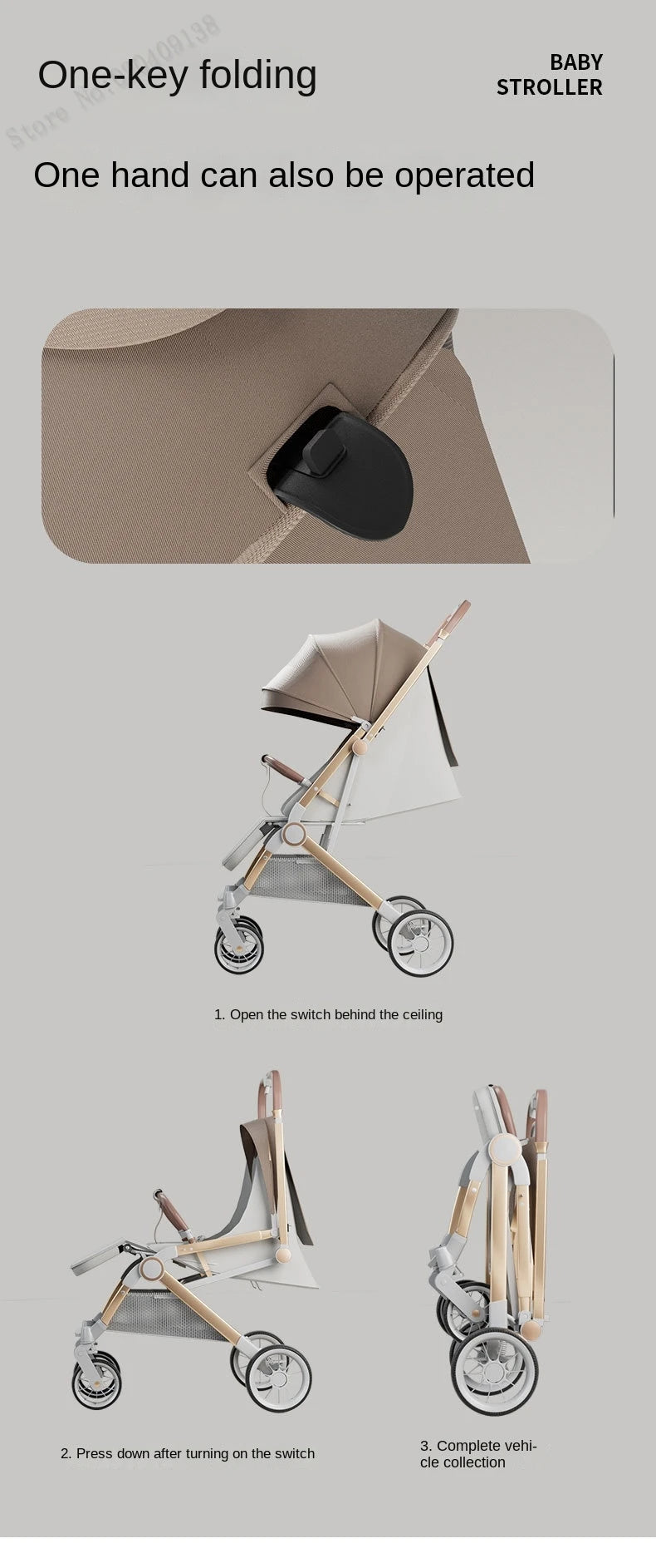 Two-way Baby Stroller can Sit or Lie Down Newborn Baby Stroller Simple Folding Ultra-lightweight Shock-absorbing Wheels