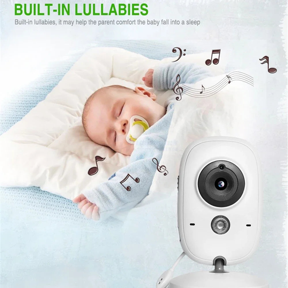 VB602 Baby Monitor Two Way Intercom VOX Mode IR Night Vision Temperature Monitor Built-in Lullabies Home Baby Security Camera