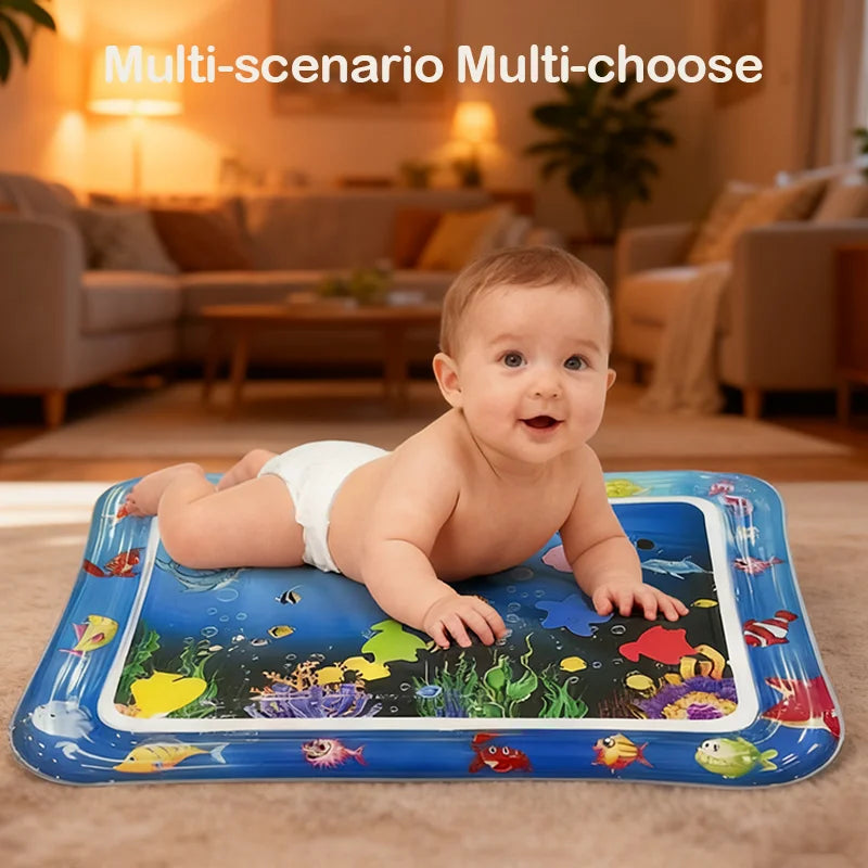 65cm Square Shape Inflatable Baby Water Play Mat Infant Kid Tummy Time Water Pad Cushion Early Educate Develop Activity Toy