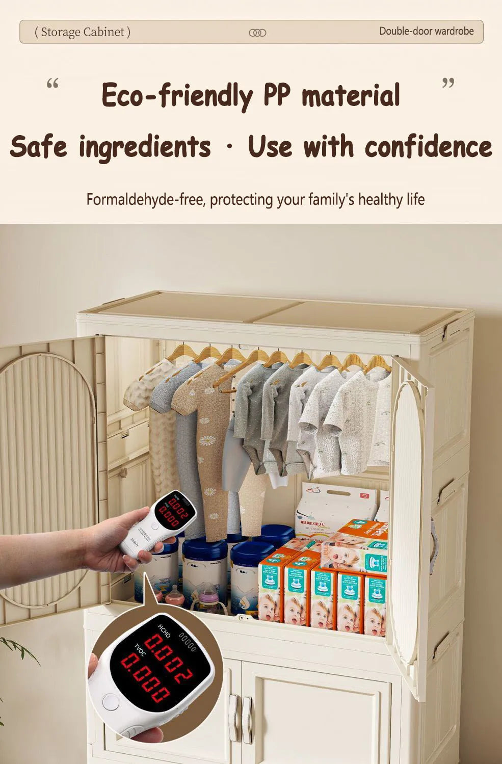 Children's Wardrobe Baby Closet Home Use Clothes & Quilt Storage Cabinet Primary School Student Clothing Organizer Folding Home