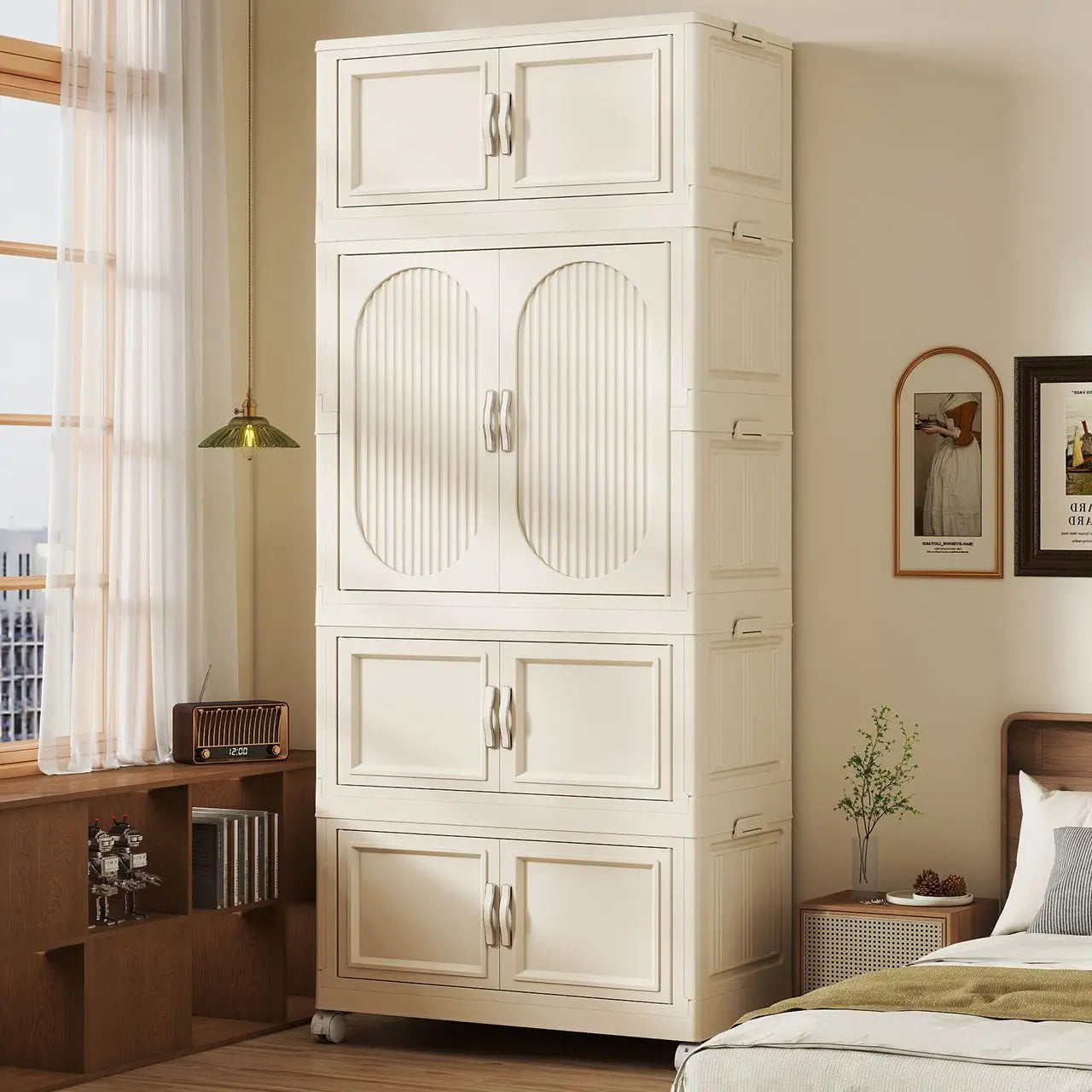 Children's Wardrobe Baby Closet Home Use Clothes & Quilt Storage Cabinet Primary School Student Clothing Organizer Folding Home