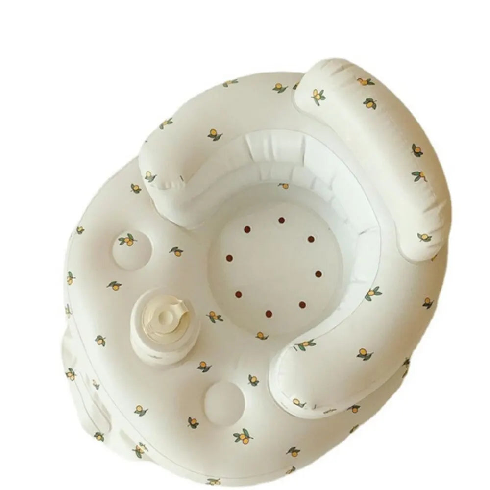 Baby Inflatable Sofa Chair Portable Inflatable Sofa Pool Float Baby Seat Back Support Anti-Fall Baby Bath Stool