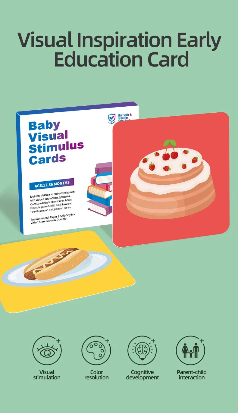 Black & White Baby Cards - High Contrast Visual Stimulation, Early Sensory Cognitive Toy for 0-36 months