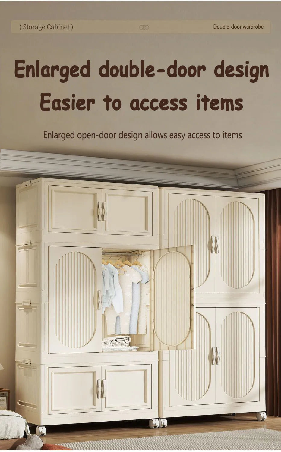 Children's Wardrobe Baby Closet Home Use Clothes & Quilt Storage Cabinet Primary School Student Clothing Organizer Folding Home