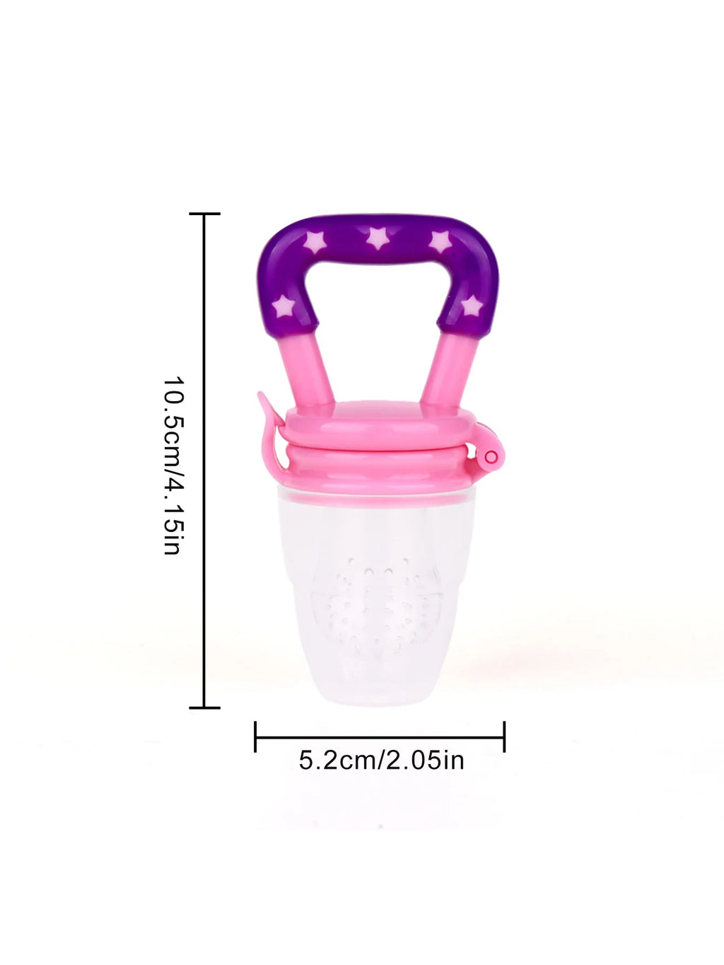 TYRY.HU 4Pcs Baby Toddler Fruit Vegetable with Handles Perfect Food Supplement Food Feeder with 3 Different Size Pacifier Tips