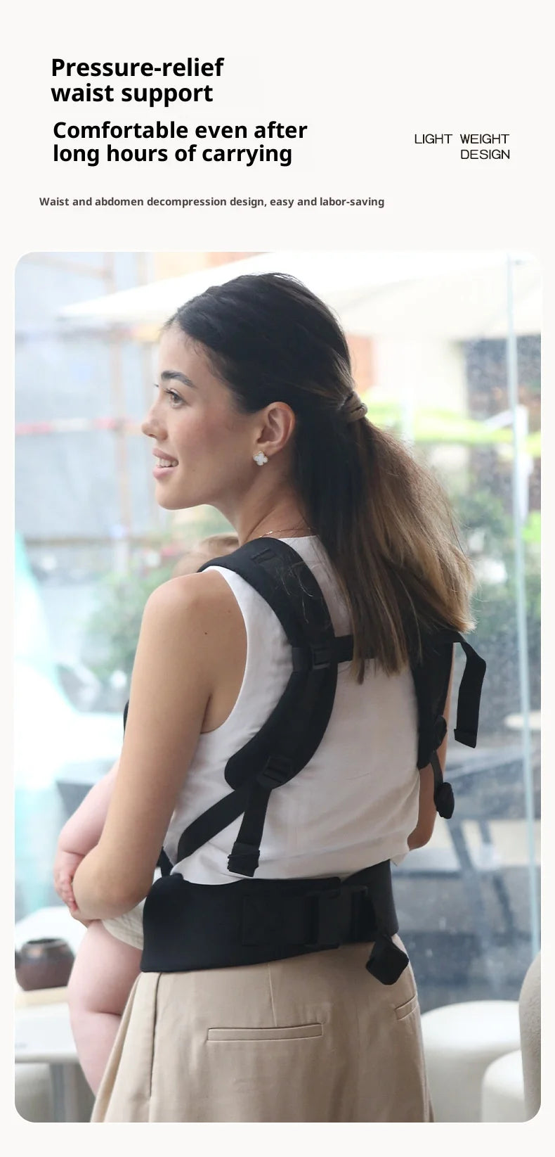 AIEBAO Baby Carrier Portable Toddler Wrap Shoulders Multifunctional Strap Infant Bag Adjustable Hipseat Shoulder Sling