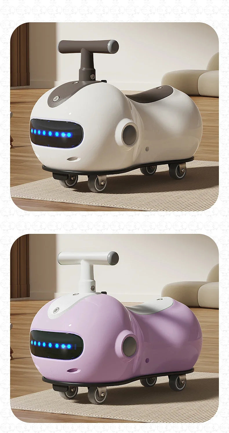 Baby Peanut Twist Car Infant Scooter Walker with Sound Light Silent Wheel Outdoor Ride on Toy Car Balance Training Birthday Gift