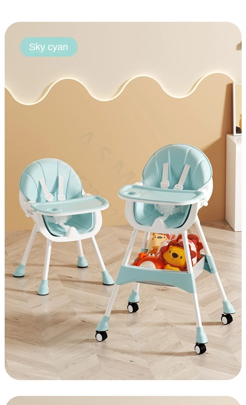 Children's dining chair / baby eating foldable seat / baby multifunctional lift home learning to sit dining table chair 1-3year