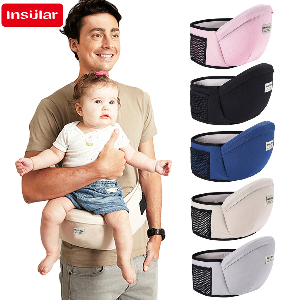 Adjustable Front-Facing Baby Carrier Waist Stool with Hip Seat, Belt for Kids, Infant Walkers, Sling Hold, Waist Belt Backpack
