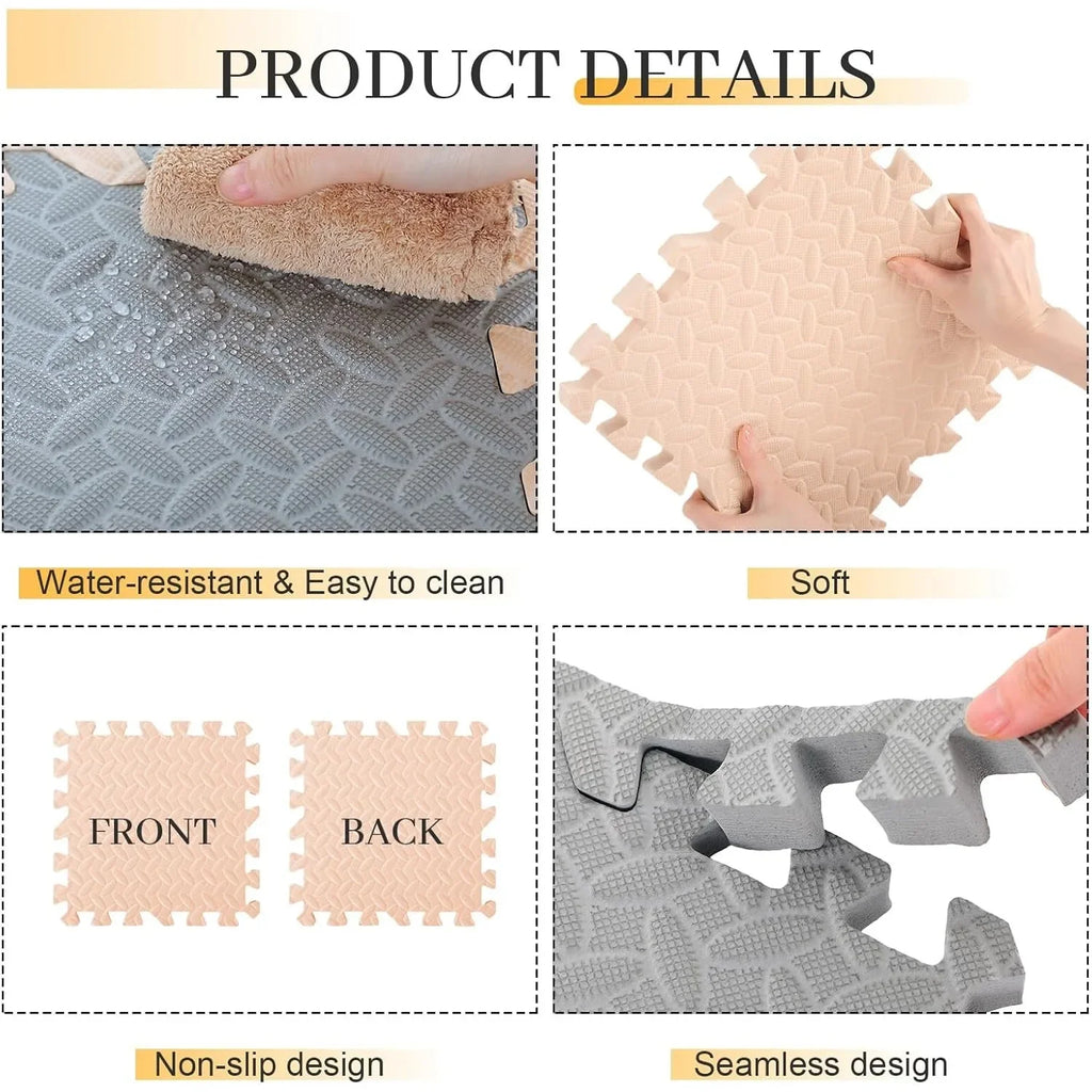 4/8-Piece Pack 2.5cm Thick Baby Play Mat BPA-free Non-slip Baby Crawling Puzzle Mat Children's Activity Mat Suitable for Nursery
