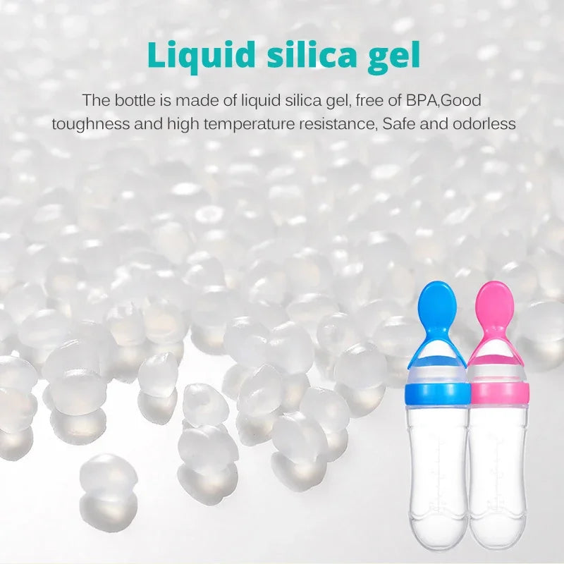 Baby Spoon Squeezing Feeding Bottle Feeder Silicone Spoons for Feeding Kids Toddler Cutlery Utensils Babies Accessories Newborn