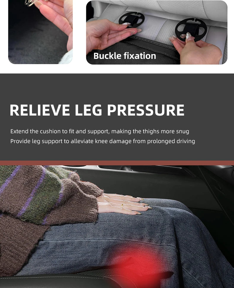 Thick Car Seat Cushion with Leg Support Universal Seat Cover Extension Leg Rest Pad for Geely Coolray Emgrand Okavango Monjaro