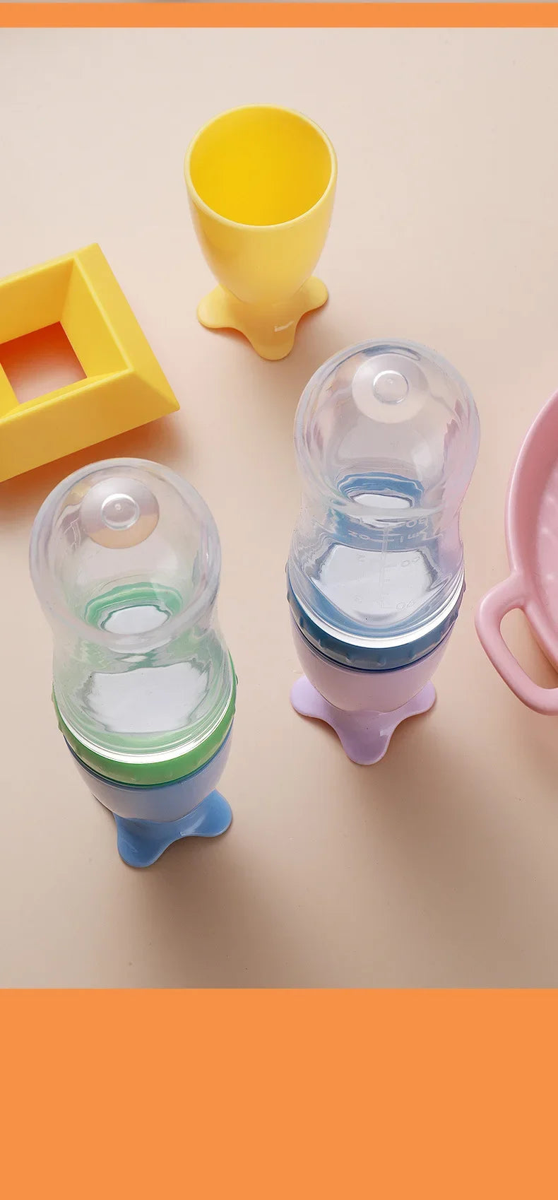Baby Spoon Squeezing Feeding Bottle Feeder Silicone Spoons for Feeding Kids Toddler Cutlery Utensils Babies Accessories Newborn