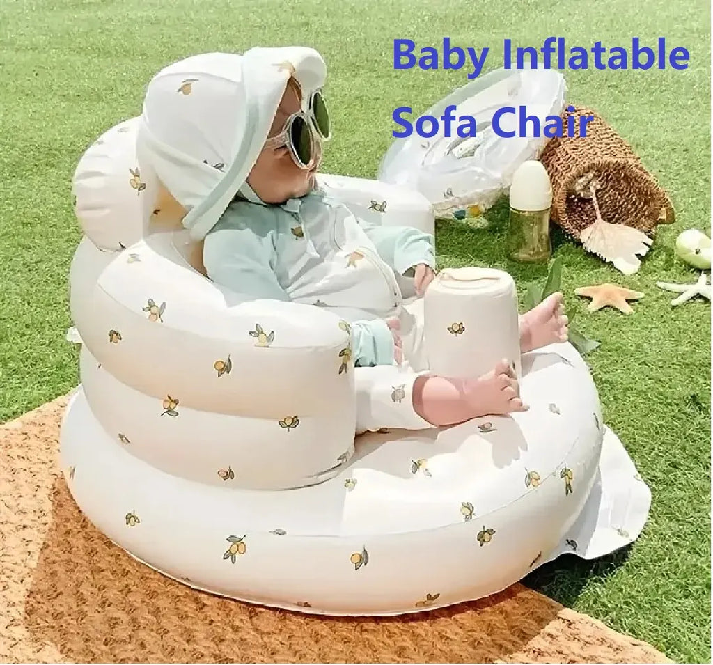 Baby Inflatable Sofa Chair Portable Inflatable Sofa Pool Float Baby Seat Back Support Anti-Fall Baby Bath Stool