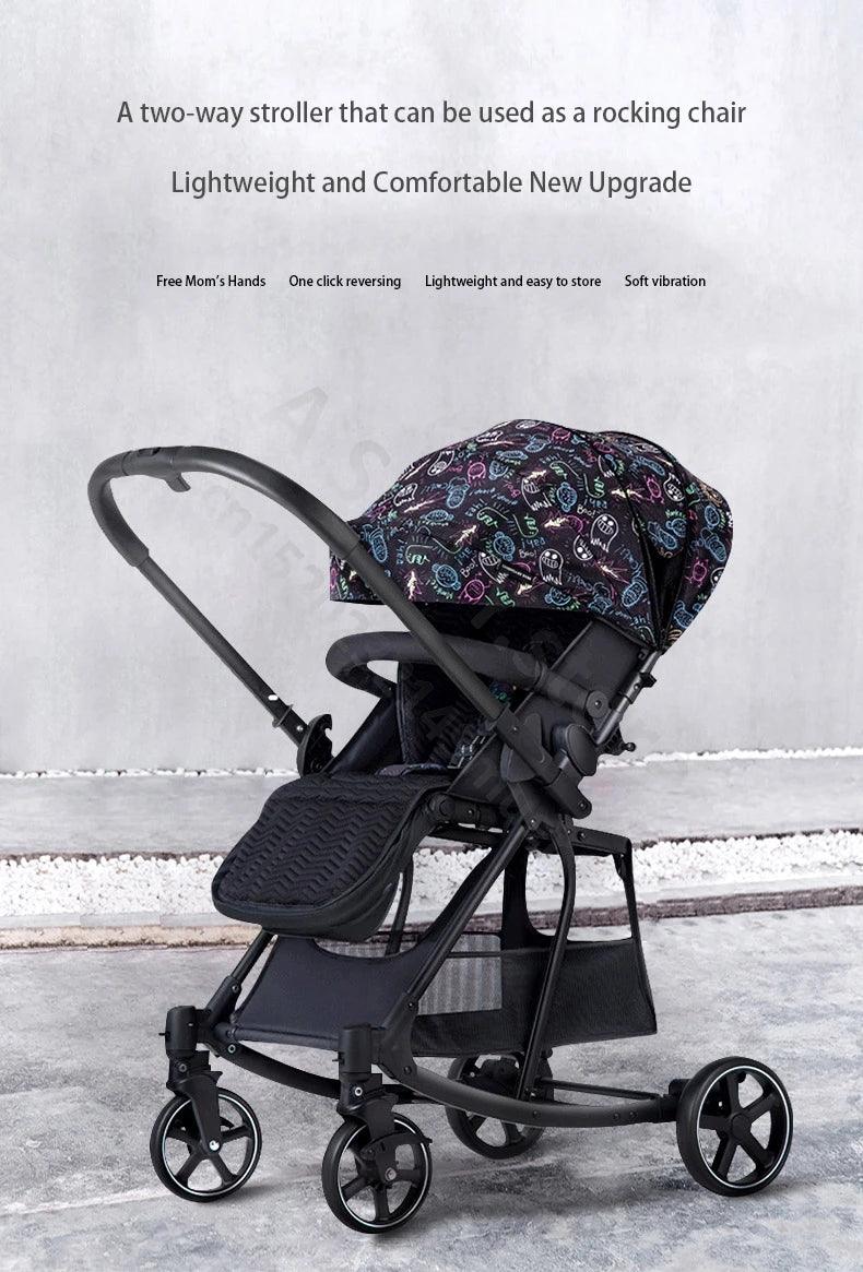Baby stroller / can sit and lie down two-way lightweight stroller can be folded / shopping cart / 0-3 years old baby stroller
