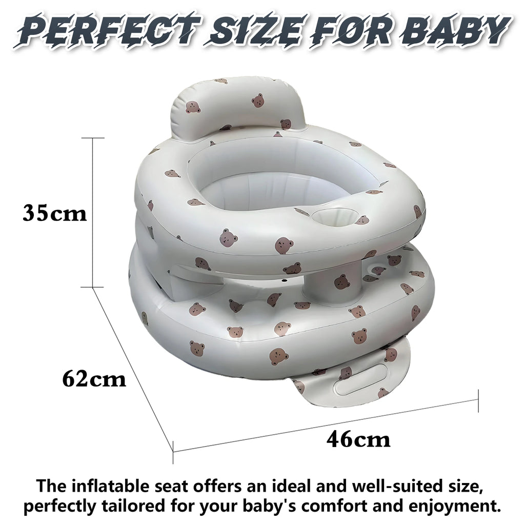 2025 New Inflatable Baby Seat with Full Enclosure, Comfortable PVC Sit Me Up Baby Chair, Built in Air Pump Blow Up Sitting Sofa