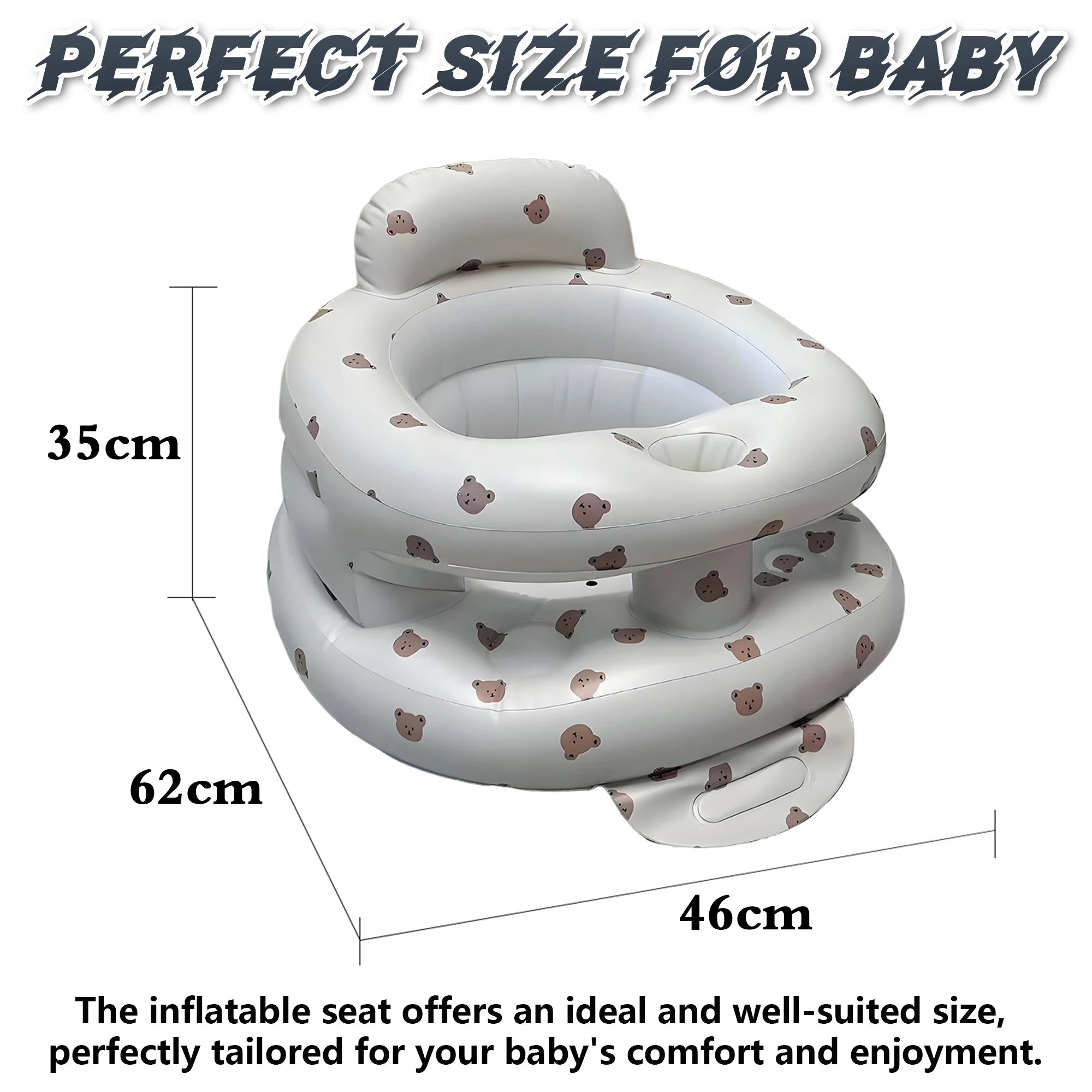 2025 New Inflatable Baby Seat with Full Enclosure, Comfortable PVC Sit Me Up Baby Chair, Built in Air Pump Blow Up Sitting Sofa
