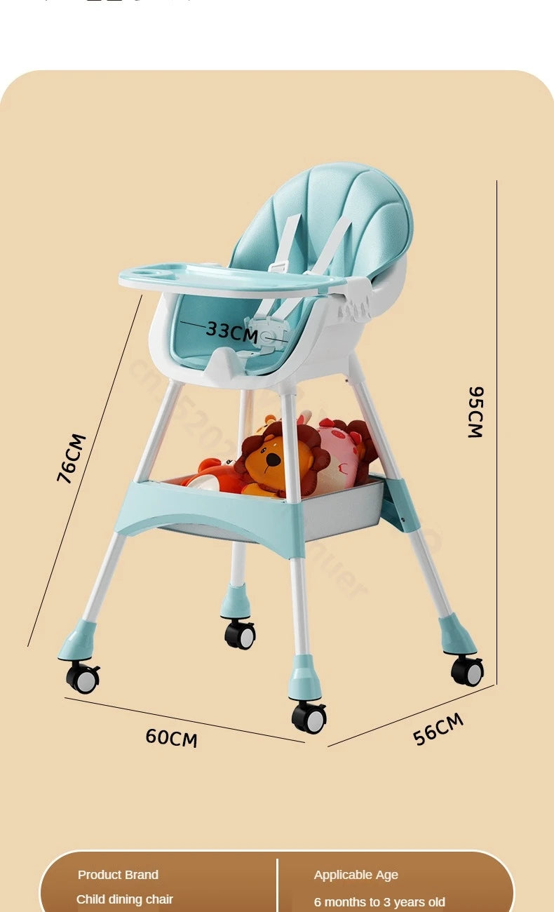 Children's dining chair / baby eating foldable seat / baby multifunctional lift home learning to sit dining table chair 1-3year