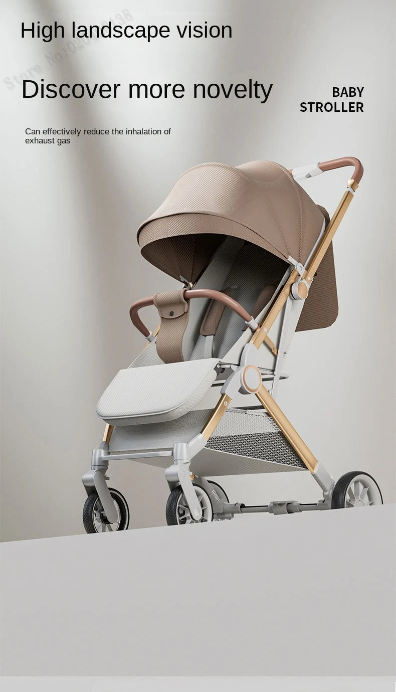 Two-way Baby Stroller can Sit or Lie Down Newborn Baby Stroller Simple Folding Ultra-lightweight Shock-absorbing Wheels
