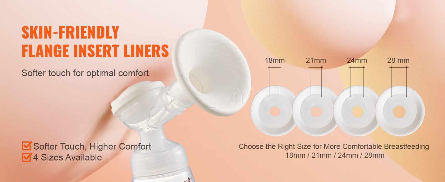 VEVOR Breast Pump Portable 2800mAH Rechargeable Double Electric Breast Pumps Anti-Backflow Breastfeeding Pump with LED Display